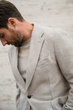 Wollsakko GIRO in Beige gemustert