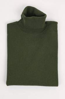 Rollkragenpullover aus Cashmere in Dunkelgrün