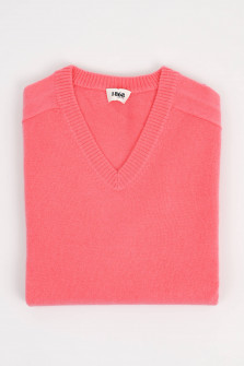 Cashmere V-Neck Pullover in Korall