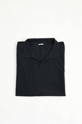 Langarm-Polo-Shirt in Navy