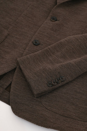 Sakko aus Wollmix in Braun