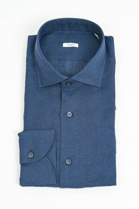 Leinenhemd in Navy