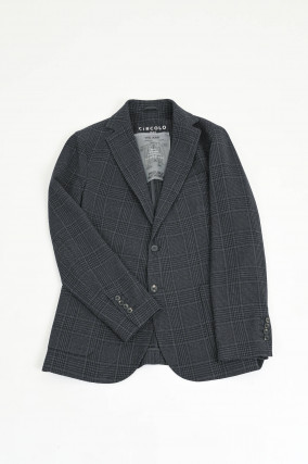 Kariertes Baumwollsakko in Grau