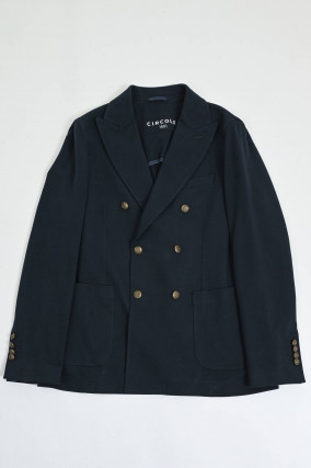 Doppelreiher Sakko aus Baumwoll-Mix in Navy