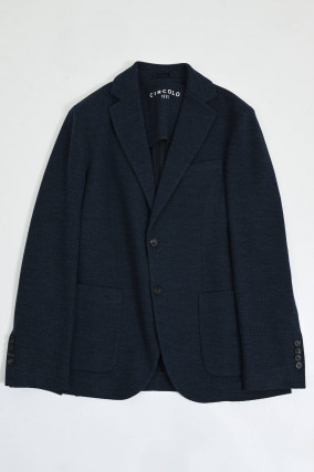Sakko aus Woll-Mix mit Struktur in Navy