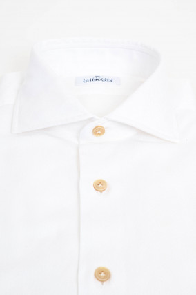 Hemd aus Baumwolle mit dezentem Muster in Weiß