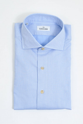 Gemustertes Hemd aus Baumwolle in Hellblau