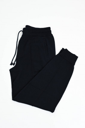 Sweatpants aus Merinowolle in Navy