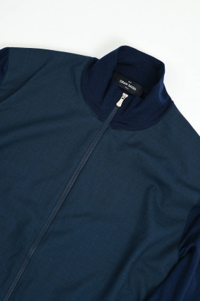 Hybrid-Strickjacke in Dunkelblau