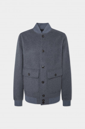 Bomberjacke aus Woll-Mix in Grau