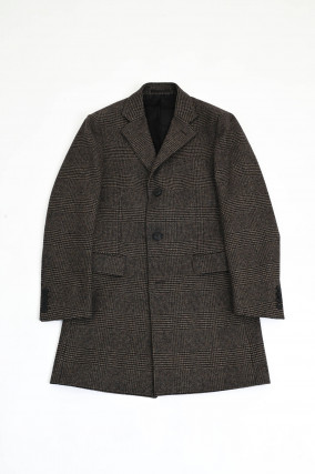 Woll-Mix Mantel in Braun kariert