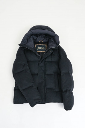 Steppjacke aus Seide-Cashmere-Mix in Navy