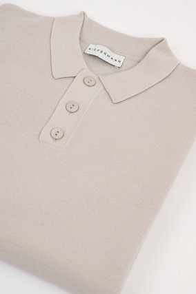 Merino Strickpolo in Ecru