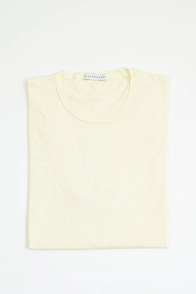 Kurzarmshirt aus Leinen in Eggshell