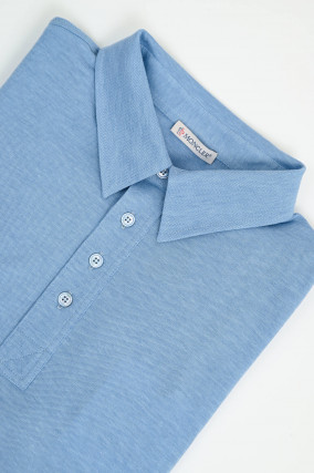Polo aus Baumwoll-Lyocell-Mix in Blau