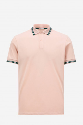  Poloshirt mit Streifen-Details in Rosa