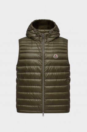 Daunen-Gilet ORANT mit Kapuze in Oliv