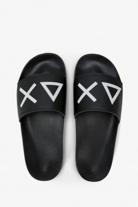 Beach Slipper in Schwarz/Weiß