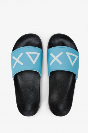 Beach Slipper in Schwarz/Türkis