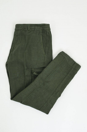 Leinen-Cargo in Jungle Green