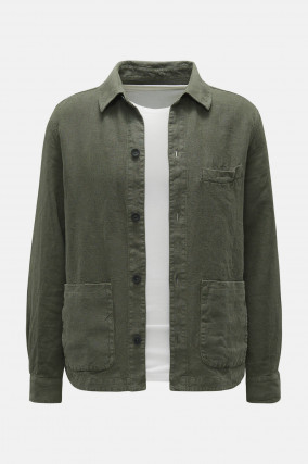 Jacke aus Leinen in Jungle Green