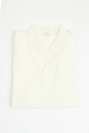 Frottee Polo in Ivory