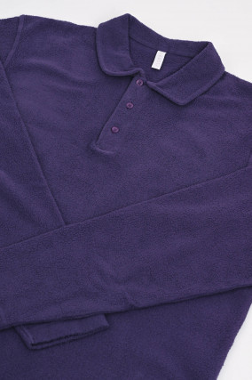 Fleece Poloshirt in Violett