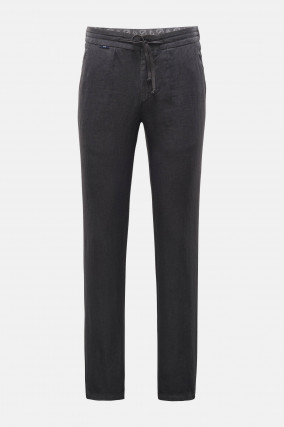 Leinen-Jogginghose LINEN PANTS in Anthrazit