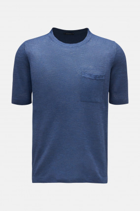 Strick-Shirt LINEN KNIT TEE in Marineblau