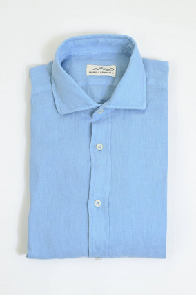 Leinenhemd in Mittelblau