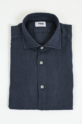 Leinenhemd in Navy