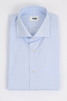 Hemd aus Baumwoll-Twill in Hellblau