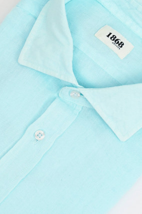 Leinenhemd in Aqua