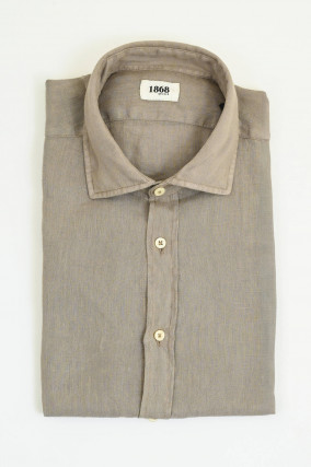 Leinenhemd in Light Olive