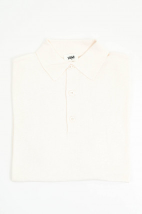 Poloshirt aus Baumwoll-Mix in Creme