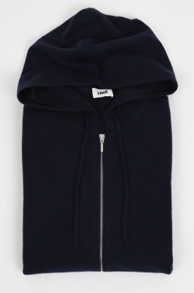 Cashmere Strick-Hoodie in Navy