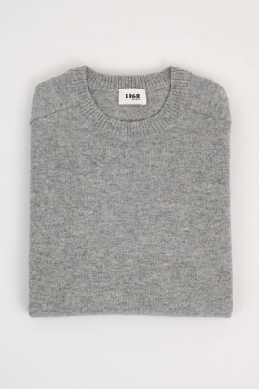 Cashmere Strickpullover in Grau meliert