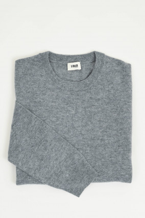 Cashmerepullover mit Rundhals in Grau