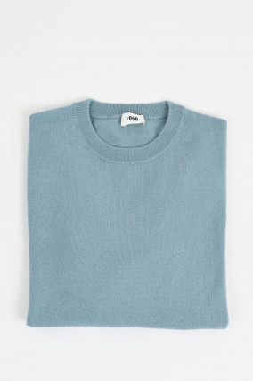 Cashmerepullover mit Rundhals in Slate