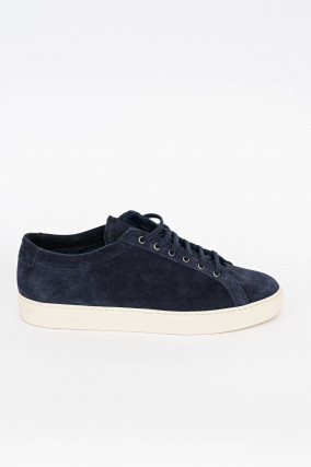 Gefütterter Sneaker aus Veloursleder in Navy