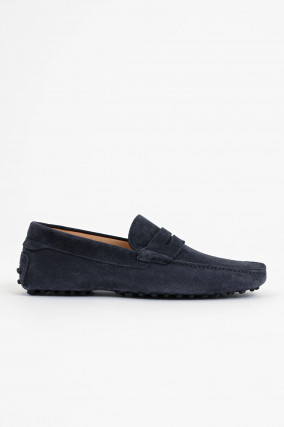 Mokassins aus Veloursleder in Midnight