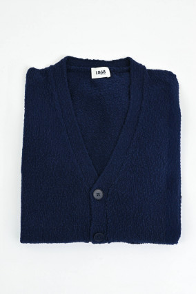 Strickweste aus  Baumwolle in Marine