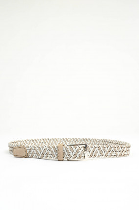 Flechtgürtel HONOLULU in Beige/Weiß