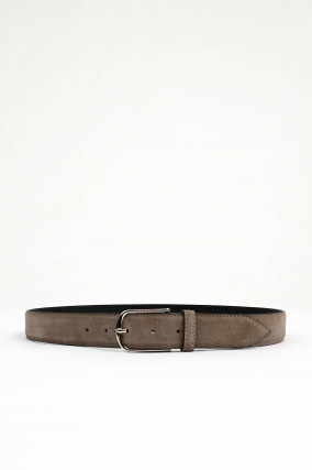 Gürtel aus Veloursleder in Taupe