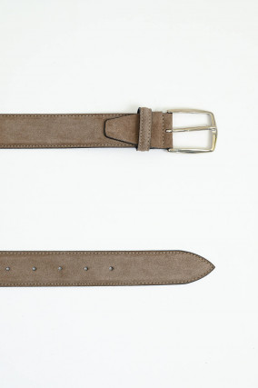 Gürtel aus Velour-Leder in Taupe