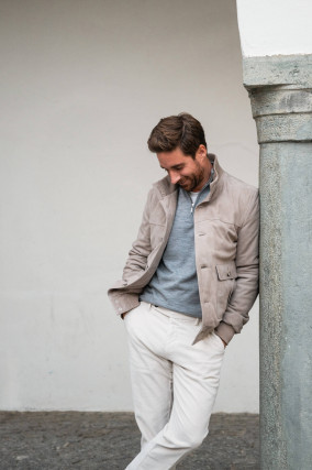 Lederjacke SPIKE in Taupe