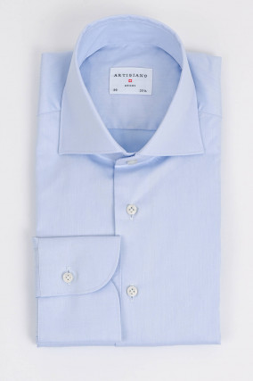 Hemd aus Baumwoll-Twill in Hellblau