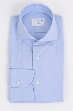Slim Fit Hemd mit Stretchanteil in Hellblau
