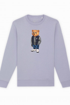 Sweater FILOU XLVII. mit Frontprint in Lavendel