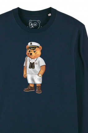Sweatshirt FILOU XXXIV. mit Frontprint in Navy